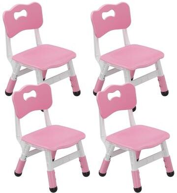 Garvee 4 Pack Adjustable Height Kids Chairs Pink Plastic Non Slip