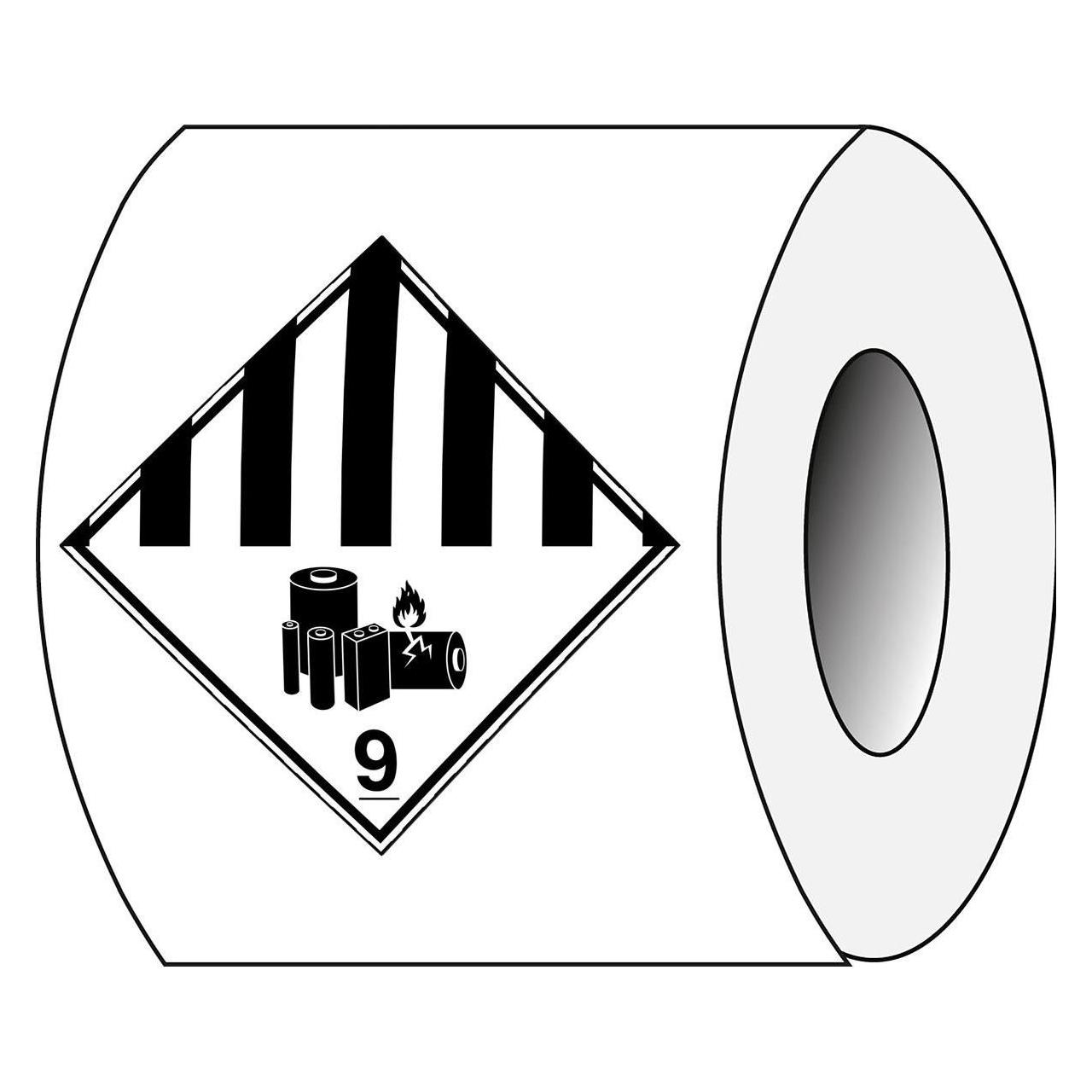 Brady ADR-9A-LBM, B-7541, Transportschild auf Rolle - Lithiumbatterie-Markierung, Laminierter Poly (T/ADR9A-LBM/NT/PE/100X100/250)