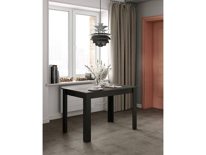 Esstisch Nice 110 x 73 x 70cm Weiß/Beton/Schwarz