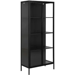 Actona »Newcastle« Vitrine Stahl schwarz 80x180x40 cm / Stahl schwarz