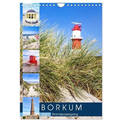 Borkum Strandspaziergang (Wandkalender 2027 DIN A4 hoch), CALVENDO Monatskalender