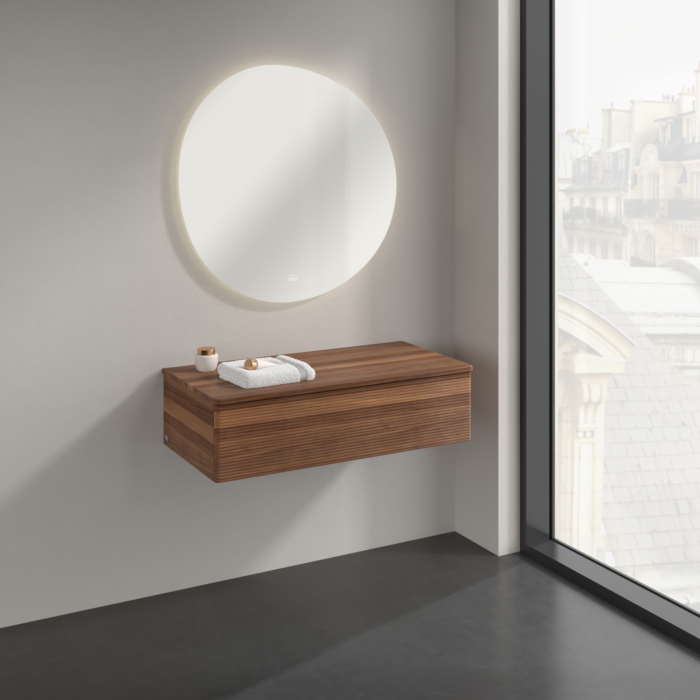 Villeroy und Boch Antao Sideboard K40102HM 100x26,8x50cm, Waschbeckenplattenfarbe warm walnut, warm walnut