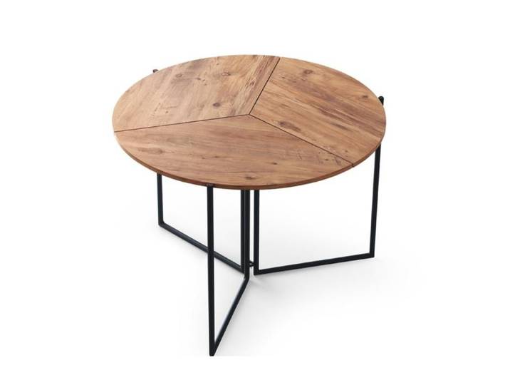 BRONIE - Table de salle à manger pliable couleur chêne