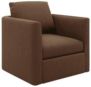 Kerstin Leather Swivel Chair - Chocolate Leather - Ballard Designs