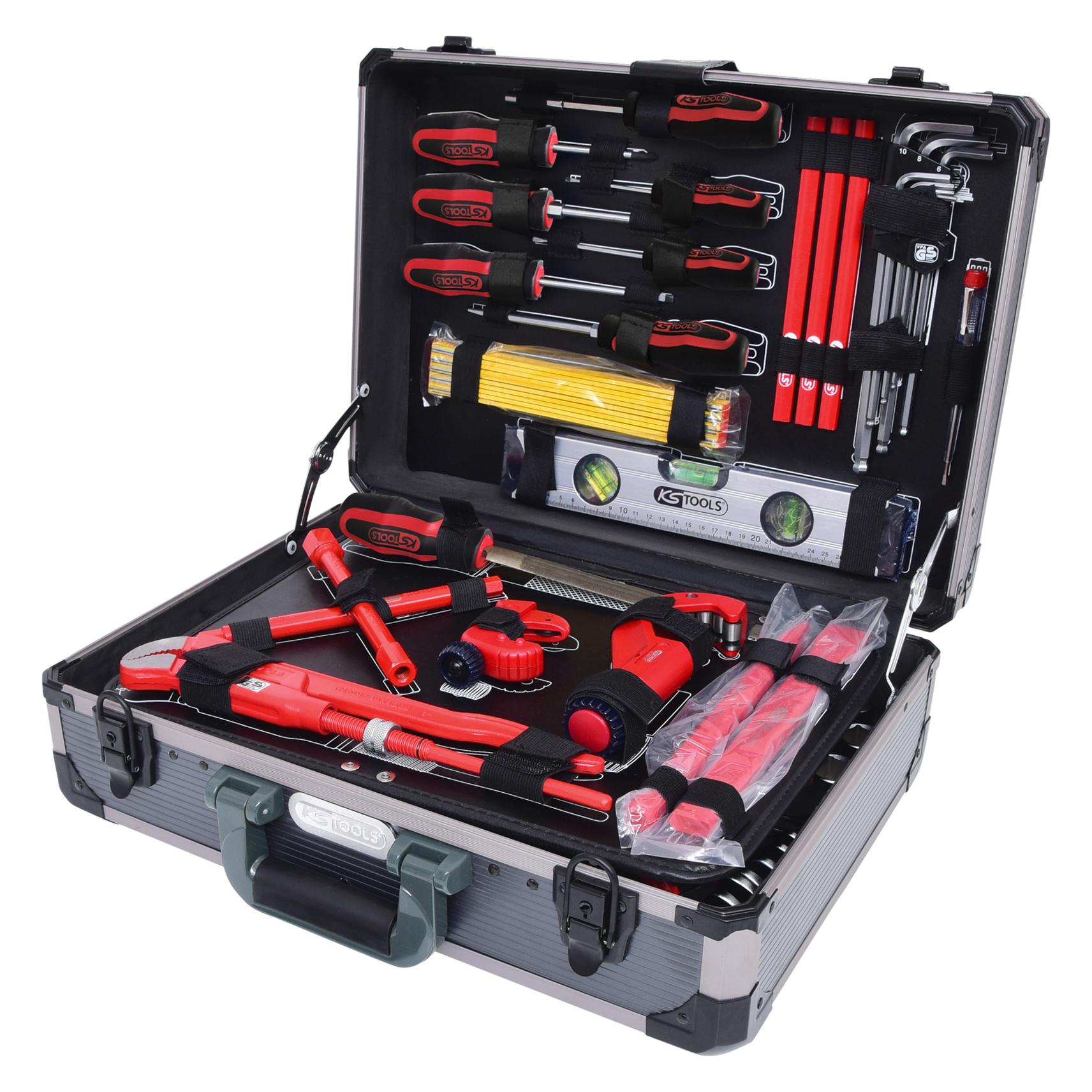 KS Tools 1/4"+1/2" Sanitär-Werkzeugkoffer, 95-tlg (95 Teile) (911.0695)