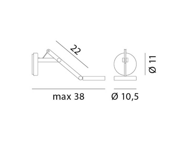Rotaliana Designer Wandlampe String W0 DTW, dimmbar, chrom / silber, für Wohn- / Esszimmer, Aluminium, Design, Wandleuchte, Wandlampe Innen