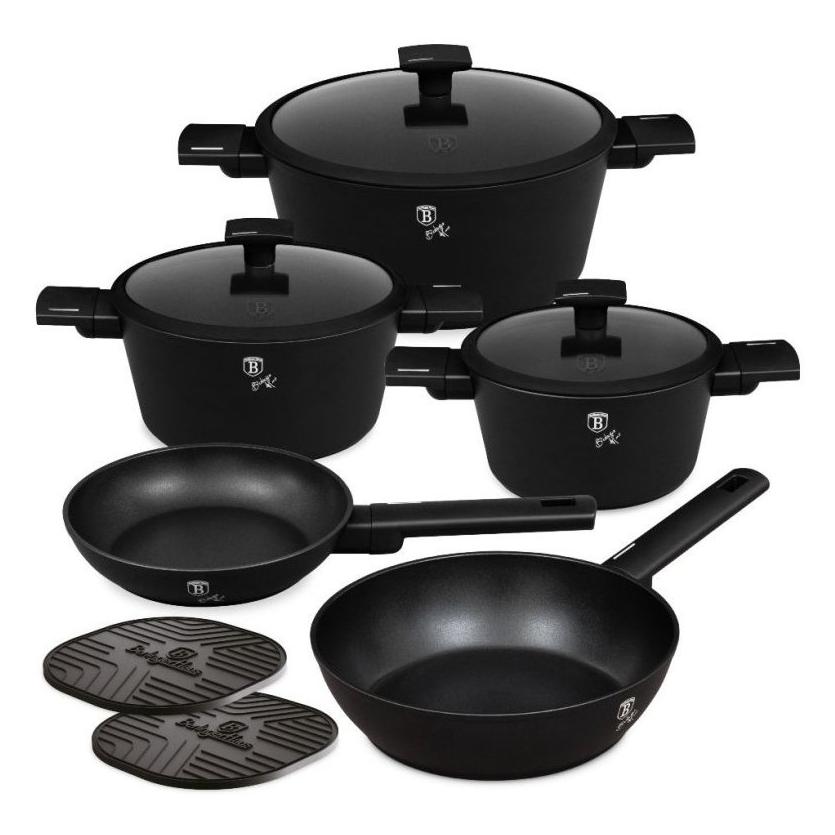 BerlingerHaus Haus 10-teiliges Kochgeschirr Set Matte Black Collection (109699)