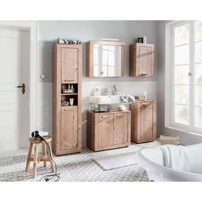 LED Spiegelleuchte TRENDTEAM, braun (kaltweiß), B:13cm H:3cm L:30cm, Leuchten, Länge 30 cm - LED Badaufbauleuchte mit kaltem Licht - Mit Multibox