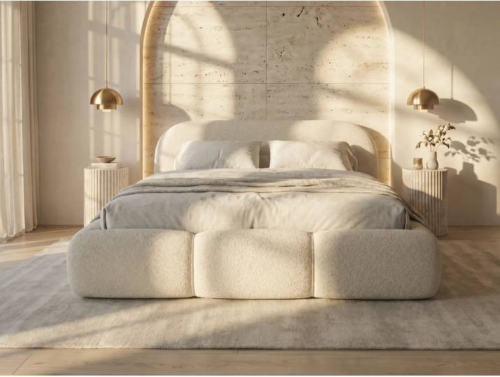 yourhouse24 Polsterbett Designer OHIO SLIM mit Stauraum, Cloud Bed im Chunky-Look, Voluminöses Chunky-Design mit weichen Kanten