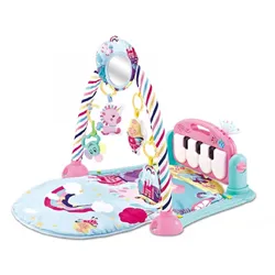 Kikkaboo, Krabbeldecke Piano, Spielcenter, Klaviertasten, Plüschfiguren, Musik rosa