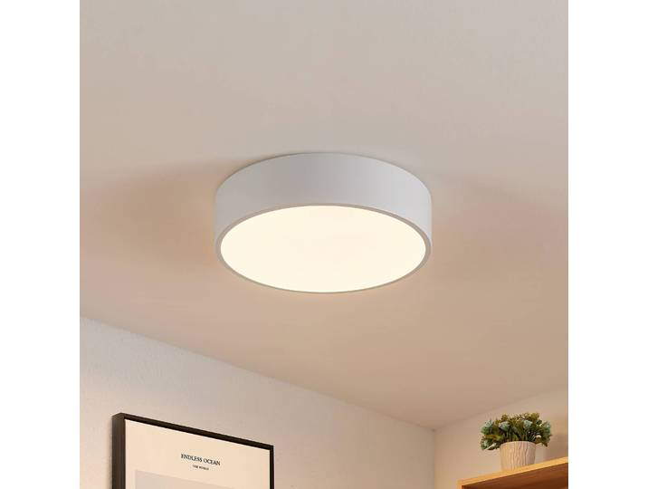 LED Deckenleuchte Simera Lindby, dimmbar, weiß / opal, für Wohn- / Esszimmer, Kunststoff, Modern