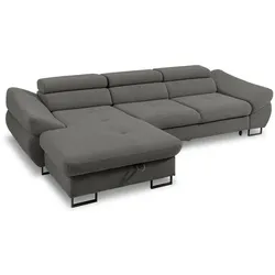 Ecksofa Fabio Stoff Grau