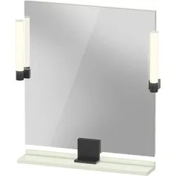 Duravit Sivida Spiegel, Diamantschwarz Matt, 650x36x650mm, Aufsatzleuchte, Sensorschalter, Netzanschluss, SV74210BDHH0000, Farbe: Blassgrün matt