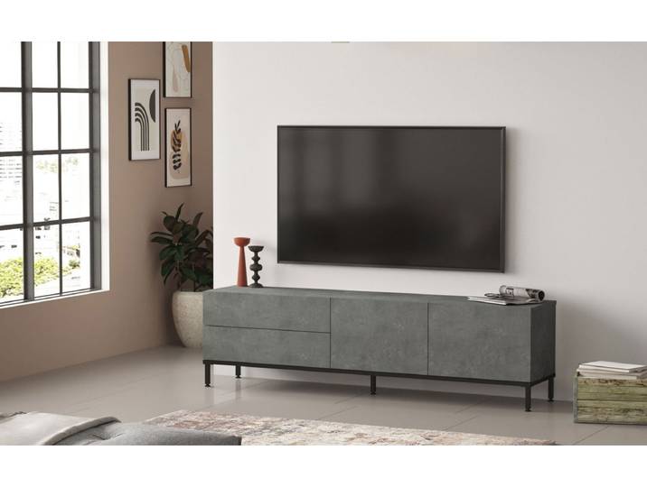 Designer TV Board Oria - Anthrazit - Luxusbetten24