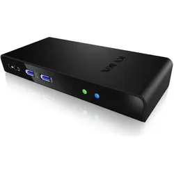 Icy Box IB-DK2241AC - USB Type-A 3.0 Multi Dock (USB-B, 11 Ports), Dockingstation + USB Hub, Schwarz