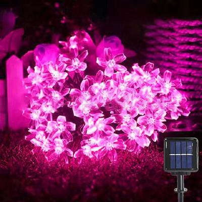 Inspired Finds Solar Cherry Blossom Flower String Lights Waterproof Outdoor Garden Decoration cherry Pink 39.37 Ft 100 Leds 8 Modes
