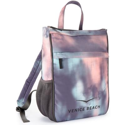Rucksack VENICE BEACH "Freizeitrucksack, Sportrucksack", Damen, Gr. B/H/T: 27cm x 38cm x 13cm, blau (rosé, blau, grau), Stoff, Textil, gemustert, Rucksäcke Rucksack, City-Rucksack, Tasche VEGAN