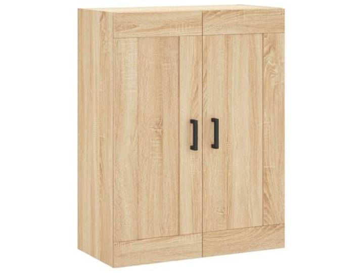 Wandschrank Sonoma-Eiche Holzwerkstoff 69.5x34x90 cm mit 2 Türen 3 Fächer, Wandmontage, Eisen-Griffe, vielseitig als Highboard nutzbar, für Wohnräume