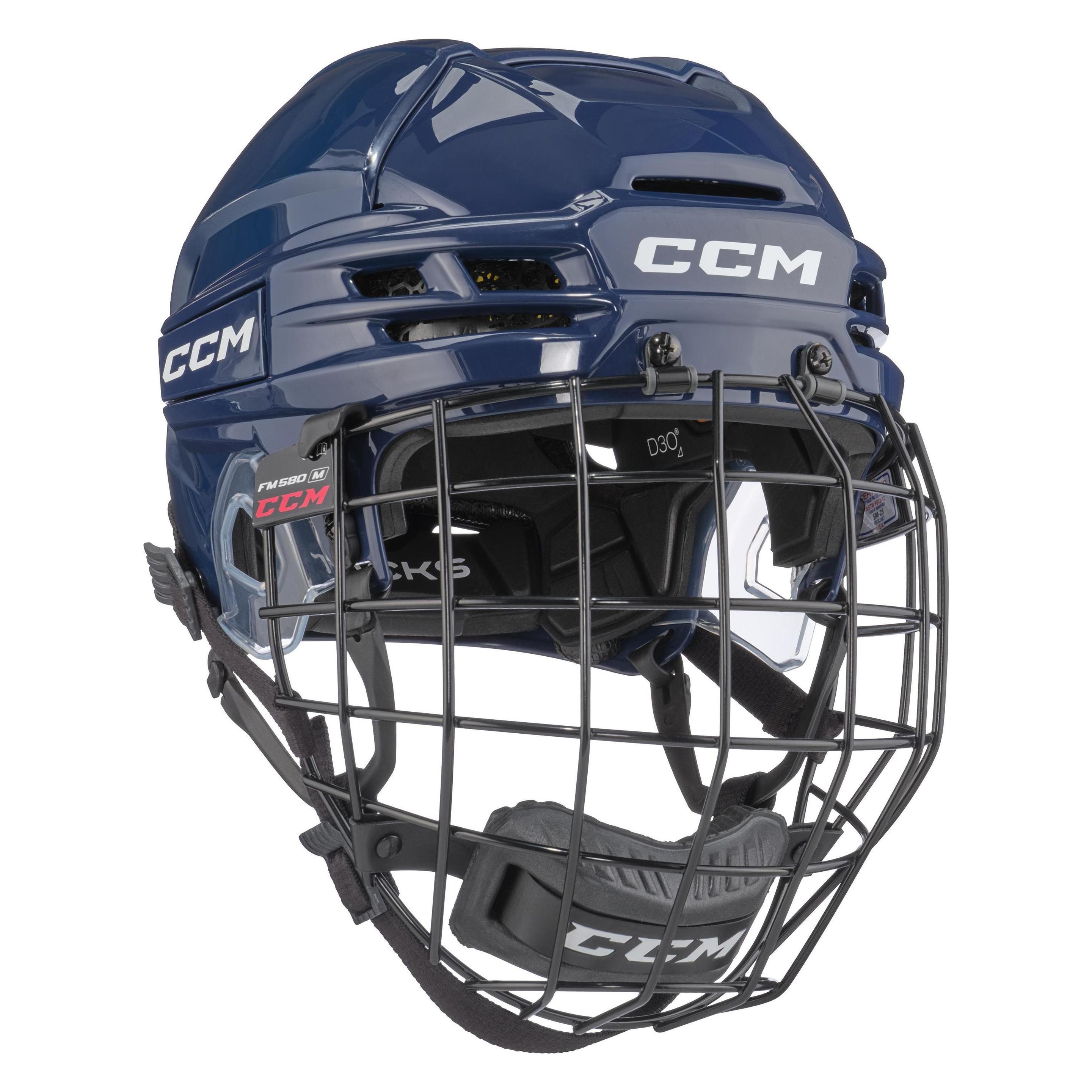 CCM Tacks 720 SR Hockeyhelm mit Käfig (Dunkelblau, M) (M) (49641786)