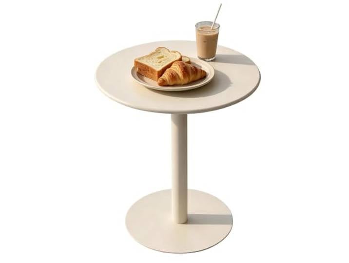 Gaommini Runder Getränke-Beistelltisch, Cocktail-Bartisch, Küche, Frühstück, Esstisch für drinnen und draußen, Couchtisch – Schwarz, Weiß, Gold, Blau, Grün, Rot(Weiß,60x60x72cm)