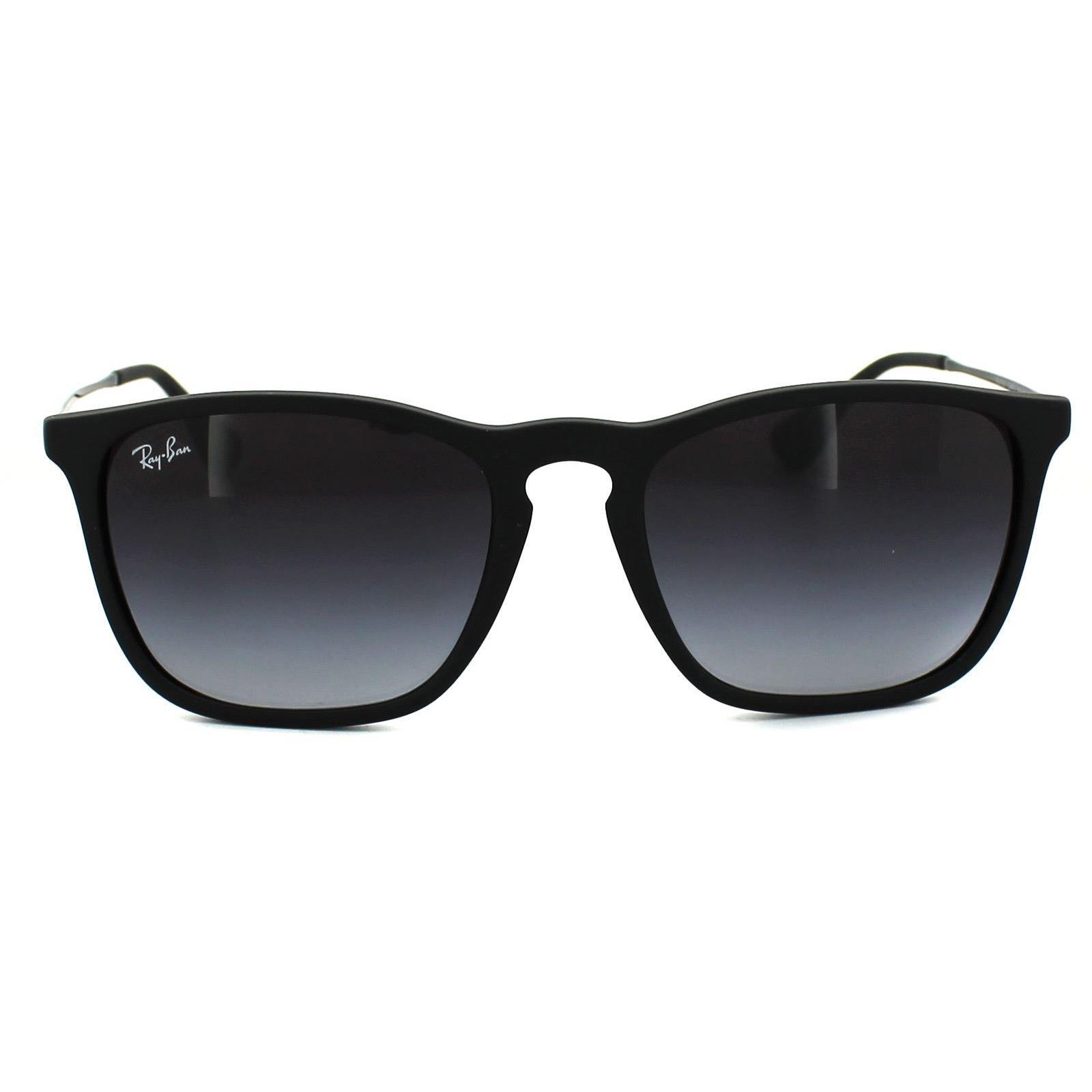 Ray-ban round heren rubber zwarte gradiënt grijze zonnebril