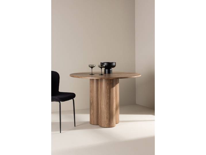 Esstisch VENTURE HOME Olivia, runder Esstisch, einladend, Ø 110 cm , braun (braun, braun), B:110cm H:75cm T:110cm, Tische, Esstisch, Esszimmertisch, MDF, rund, einheitlich, gesellig, einladend