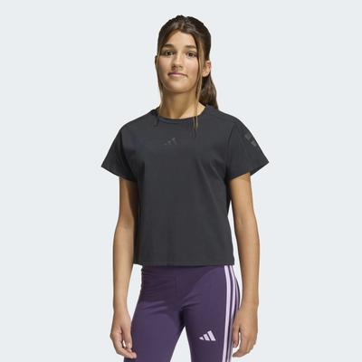T-Shirt ADIDAS SPORTSWEAR "JG FI 3S TEE", Mädchen, Gr. 170, schwarz (schwarz, schwarz), Obermaterial: 93% Baumwolle, 7% Elasthan, Shirts T-Shirt, sportlicher Stil, für Kinder, mit Elasthan-Anteil