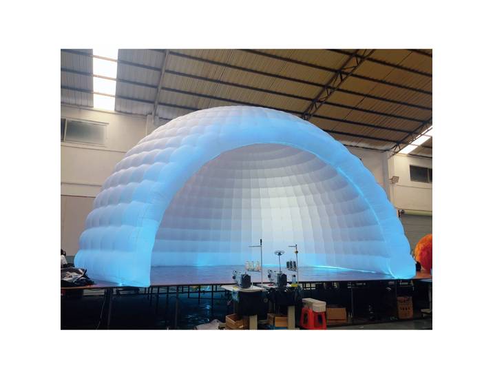 Dôme igloo gonflable LED coloré, tente luxueuse et portable pour l'extérieur, maison à bulles d'air blanche pour les événements festifs