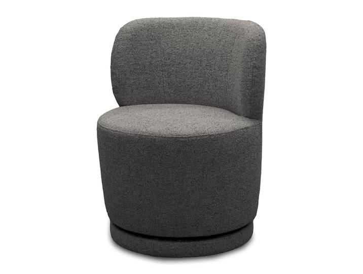 Loungesessel Schwarz/Grau Bouclé Stoff Amala Ø 82cm