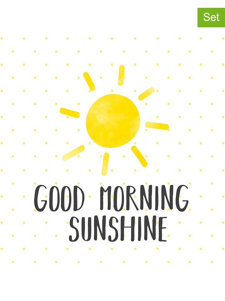 ppd 2er-Set: Servietten "Good Morning Sunshine" in Weiß/ Gelb - 2x 20 Stück - onesize