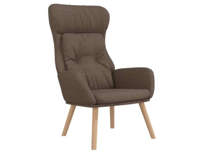 Relaxsessel Taupe Stoff Metallrahmen,Beine aus massivem Gummibaumholz,weicher Stoffbezug,dick gepolstert,robust und stabil