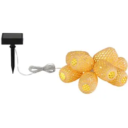 Solarleuchte LED Lichterkette Lampion Außenleuchte Gartendeko wetterfest Boho 8 flammig, Kunststoff, LED warmweiß, L 650 cm