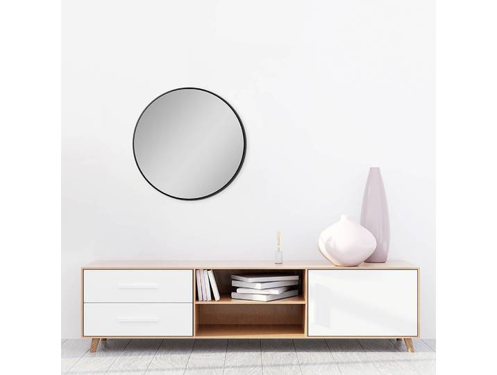 Miroir mural Picasso rond Ø 60cm Noir/Noir verre miroir / aluminium, brossé 60 x 3cm