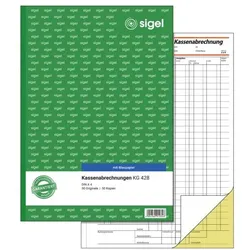 Sigel Formularbuch »Kassenabrechnung« KG428 gelb, 21x29.7 cm