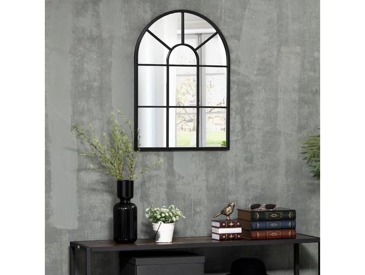 HOMCOM Miroir Mural Métal Doré Voûté 70x50cm Entrée/Salon/Chambre