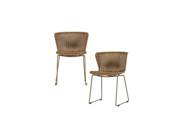 Chaise de jardin (lot de 2) rotin synthétique jaune miel Wings