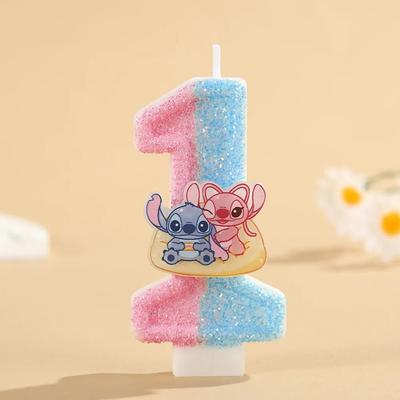 Uplift Treasures Cartoon Stitch Number Birthday Candle For Cake Decoration 1