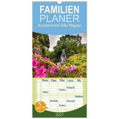 Familienplaner 2027 - Azoreninsel São Miguel mit 5 Spalten (Wandkalender, 21 x 45 cm) CALVENDO