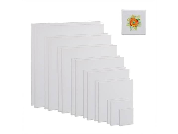Leinwand quadratisch 16er-Set Weiss