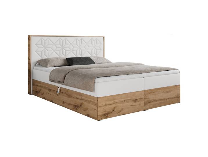 BOXBETT NESSI - 180/200 Weiß Kunstleder - H4