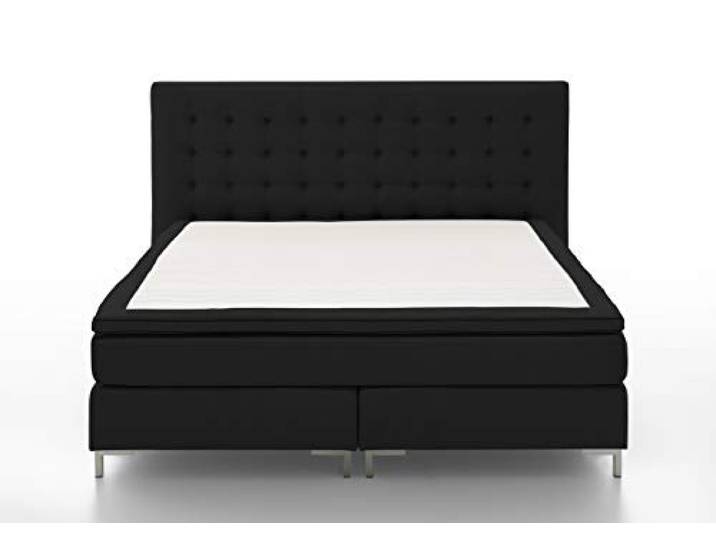 Atlantic Home Collection Boxspringbett ANNI, 160x200 cm, inklusive Topper (Härtegrad H2), schwarz