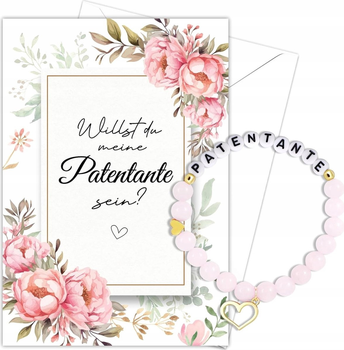 Elegante Roze Bloem Kaart met Envelop voor Speciale Gelegenheden