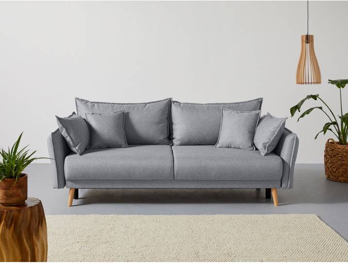 Home affaire Granbo, B: 228 cm, Liegel. 145x192 cm Schlaffunktion, Bettkasten, Taschen & 4 Zierkissen, Federkern