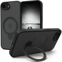 EAZY CASE Case MagSafe Rotation Ring für iPhone 16e (Apple iPhone 16e), Smartphone Hülle, Schwarz