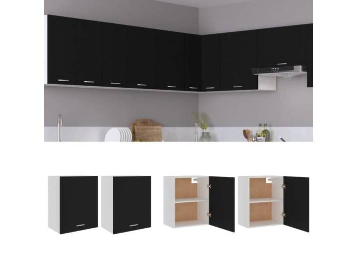 Armoire suspendue - ESTINK - 2 portes - Noir - 50x31x60 cm - Aggloméré