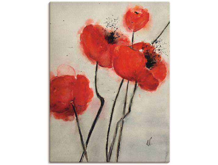 Wandbild ARTLAND Roter Mohn , rot (farbe bild(er): rot), B:45cm H:60cm, Bilder, Wandbild, als Leinwandbild, Poster in verschied. Grössen
