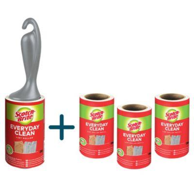 Scotch-Brite™ Sparset Fusselroller Everyday Clean, 30 Blatt + 3 Ersatzrollen, je 56 Blatt