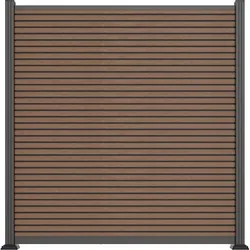 T&J  WISMAR-Serie,  WPC-Steckzaun-Set  ca.  175  x  180  cm,  TEAK/ANTHRAZIT