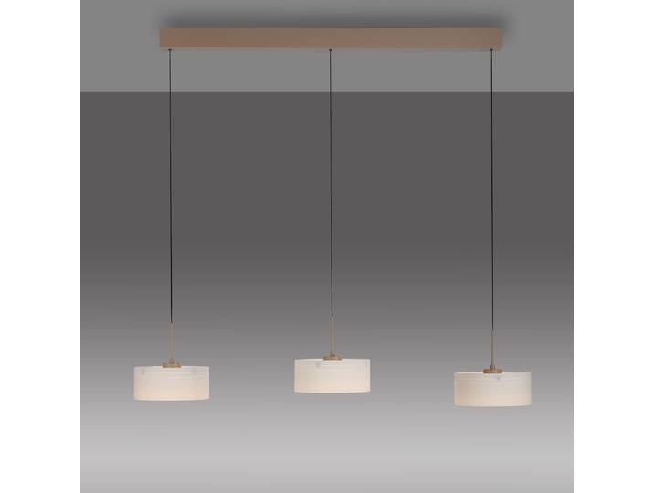Suspension LED 20 x 50 x 105cm Beige 3 Verre opale Fer laqué LED Module LED