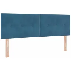 vidaXL Kopfteil Wandmontiert mit Kopfteil Dunkelblau 144 cm Samt